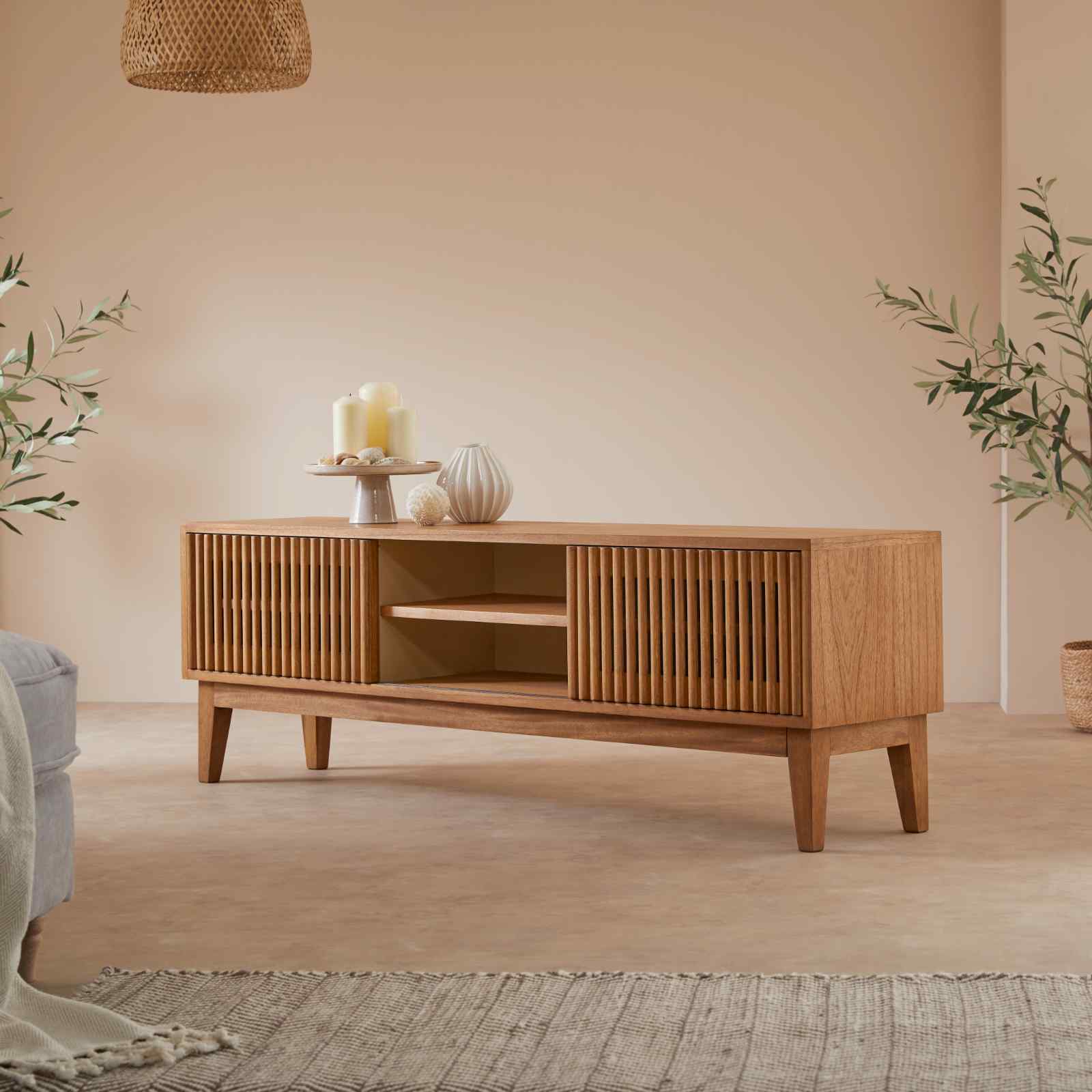 Fishe & Lilly Melia Media Unit with Sliding Doors - White Bear Furnishings