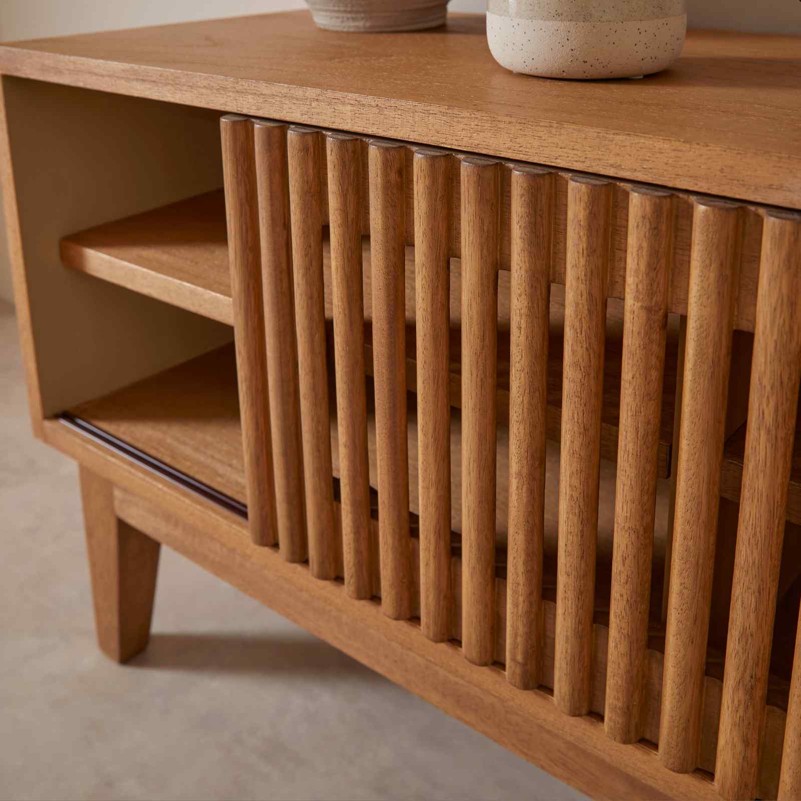 Fishe & Lilly Melia Media Unit with Sliding Doors - White Bear Furnishings