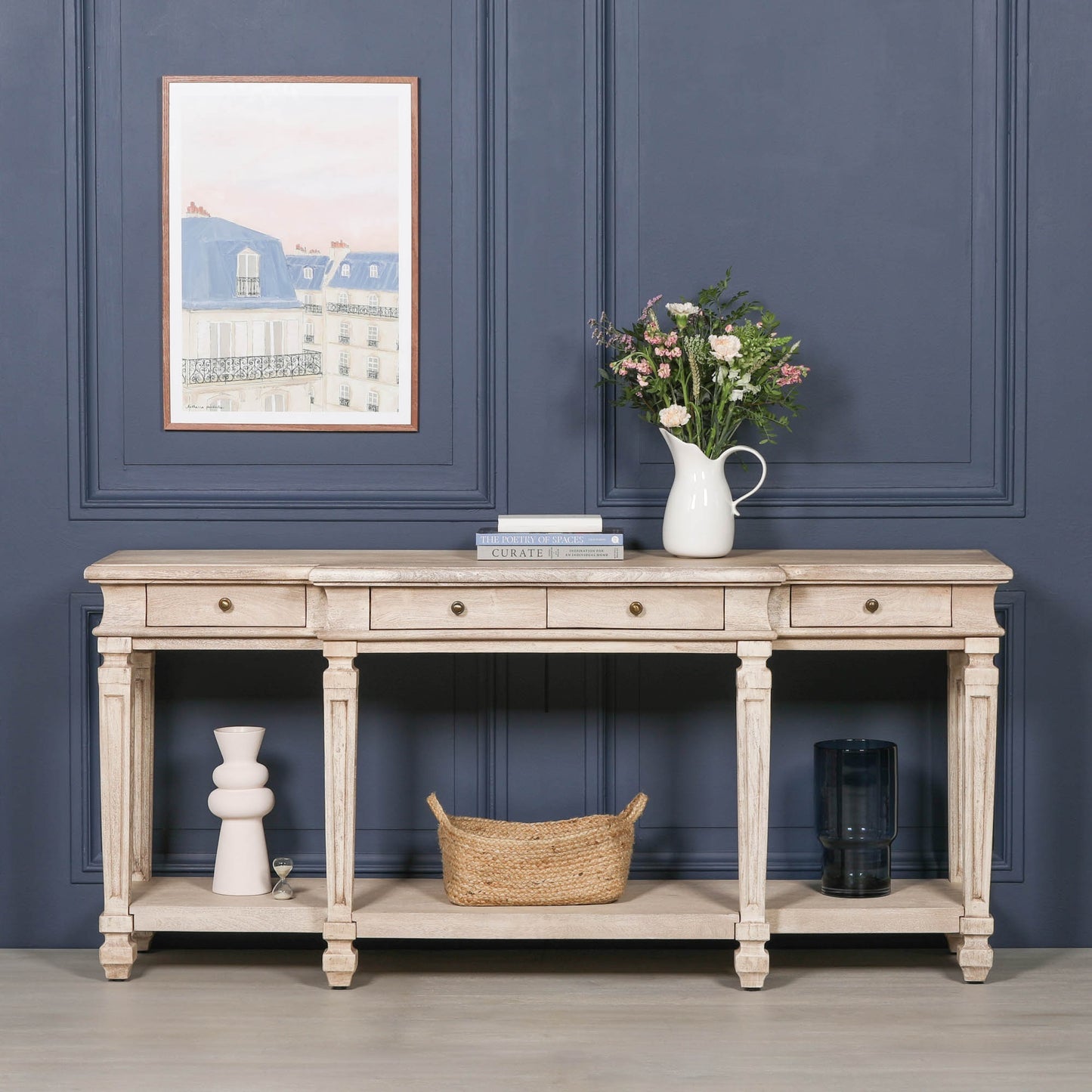 Maison Reproductions Acacia 4 Drawer Breakfront Console Table - AFC104