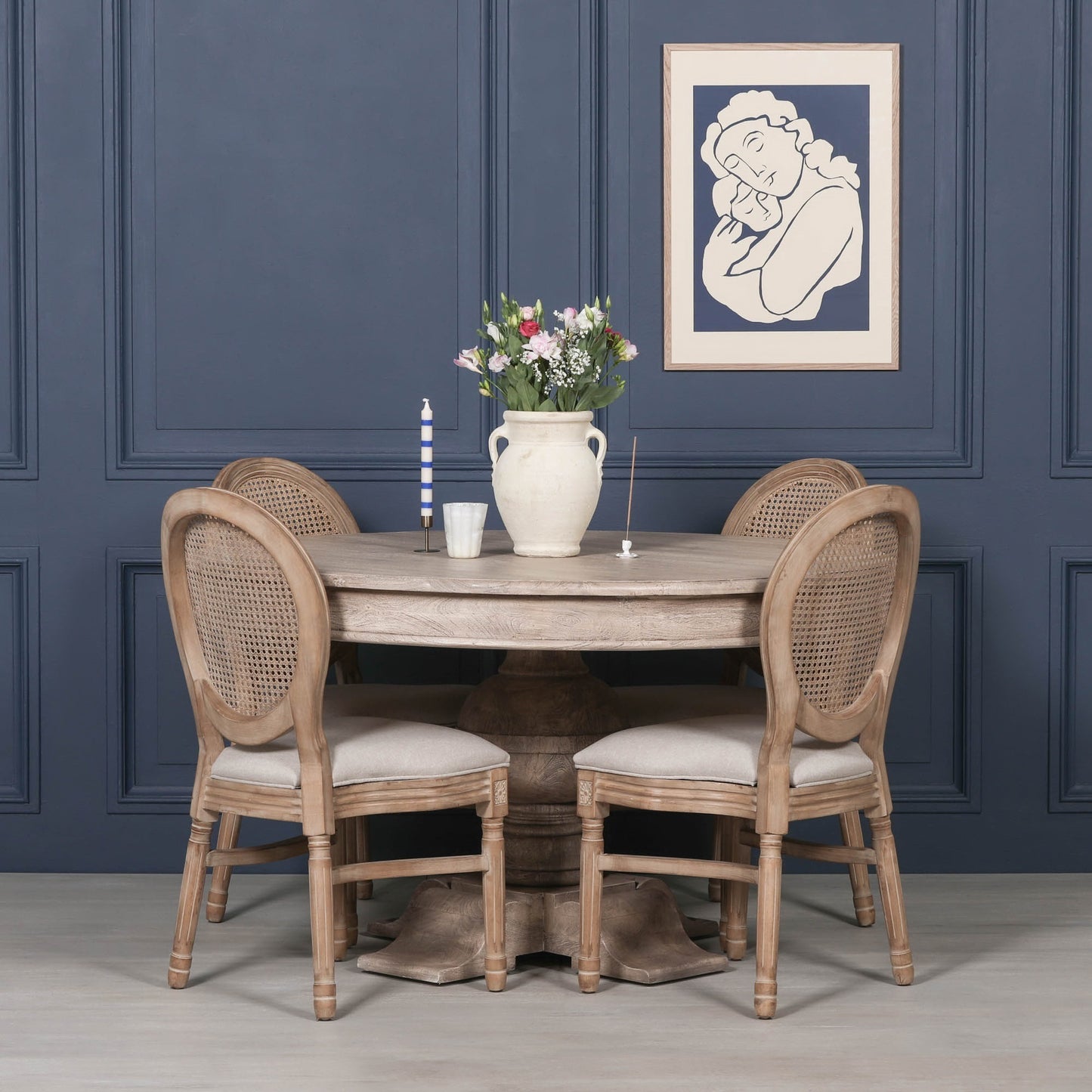 Handcrafted Rustic Acacia Round Ball Dining Table - AFC715