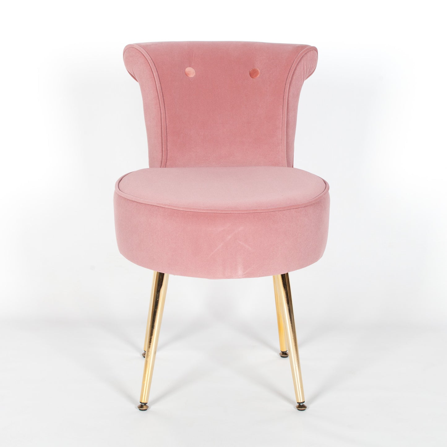 Pink Velvet Bedroom Chair with Gold Legs - AV101