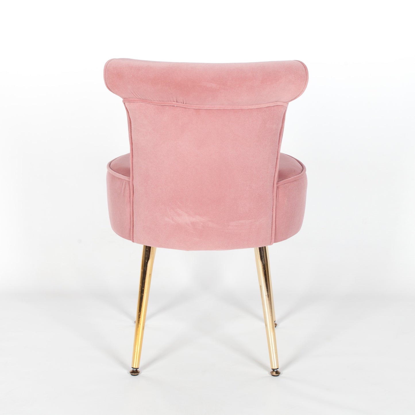 Pink Velvet Bedroom Chair with Gold Legs - AV101