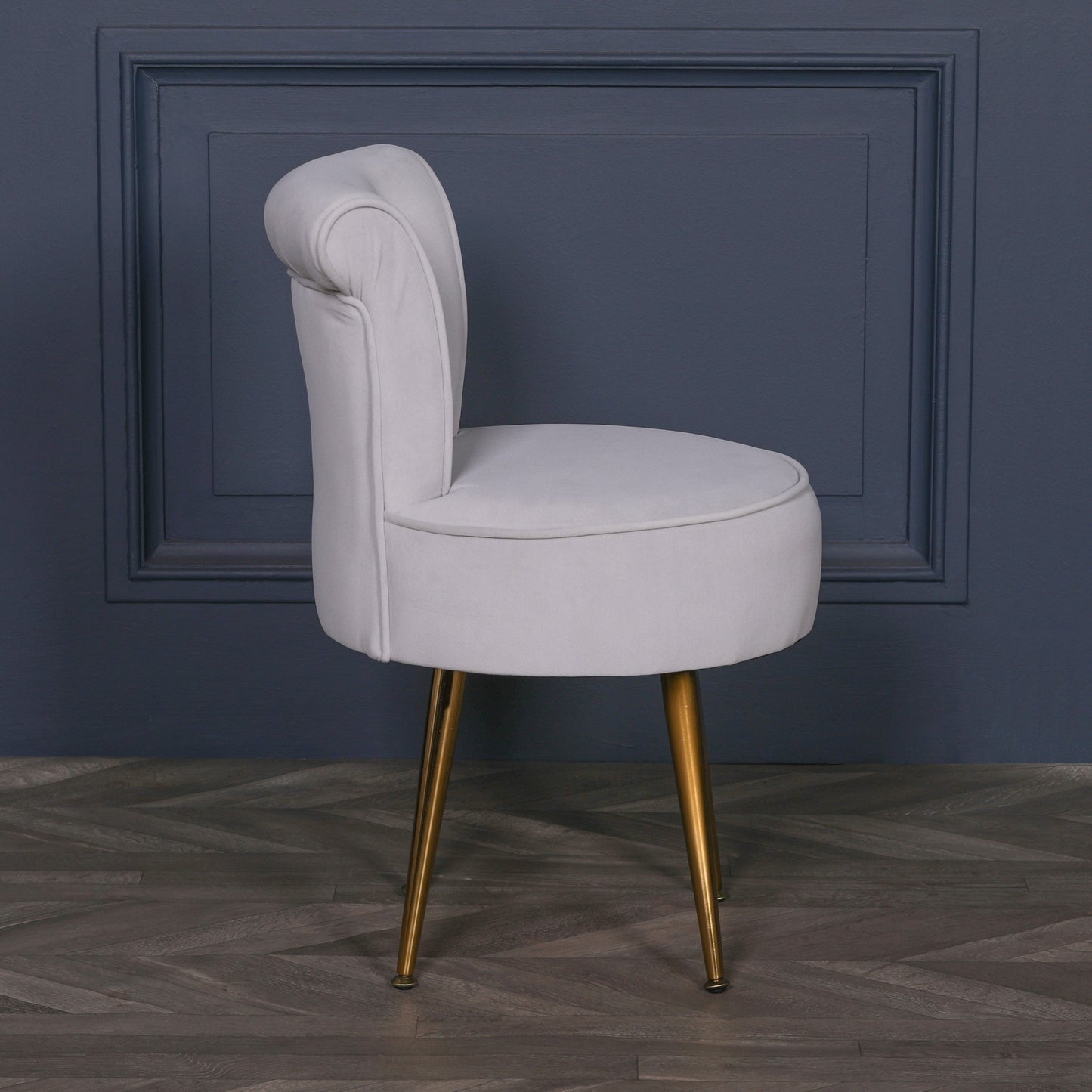 Grey Velvet Bedroom Chair with Gold Legs - AV102