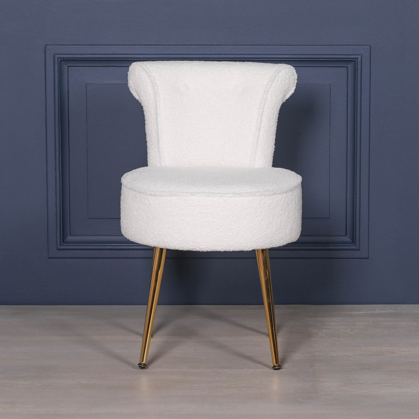 Boucle Stool / Bedroom Chair with Gold Legs – AV104