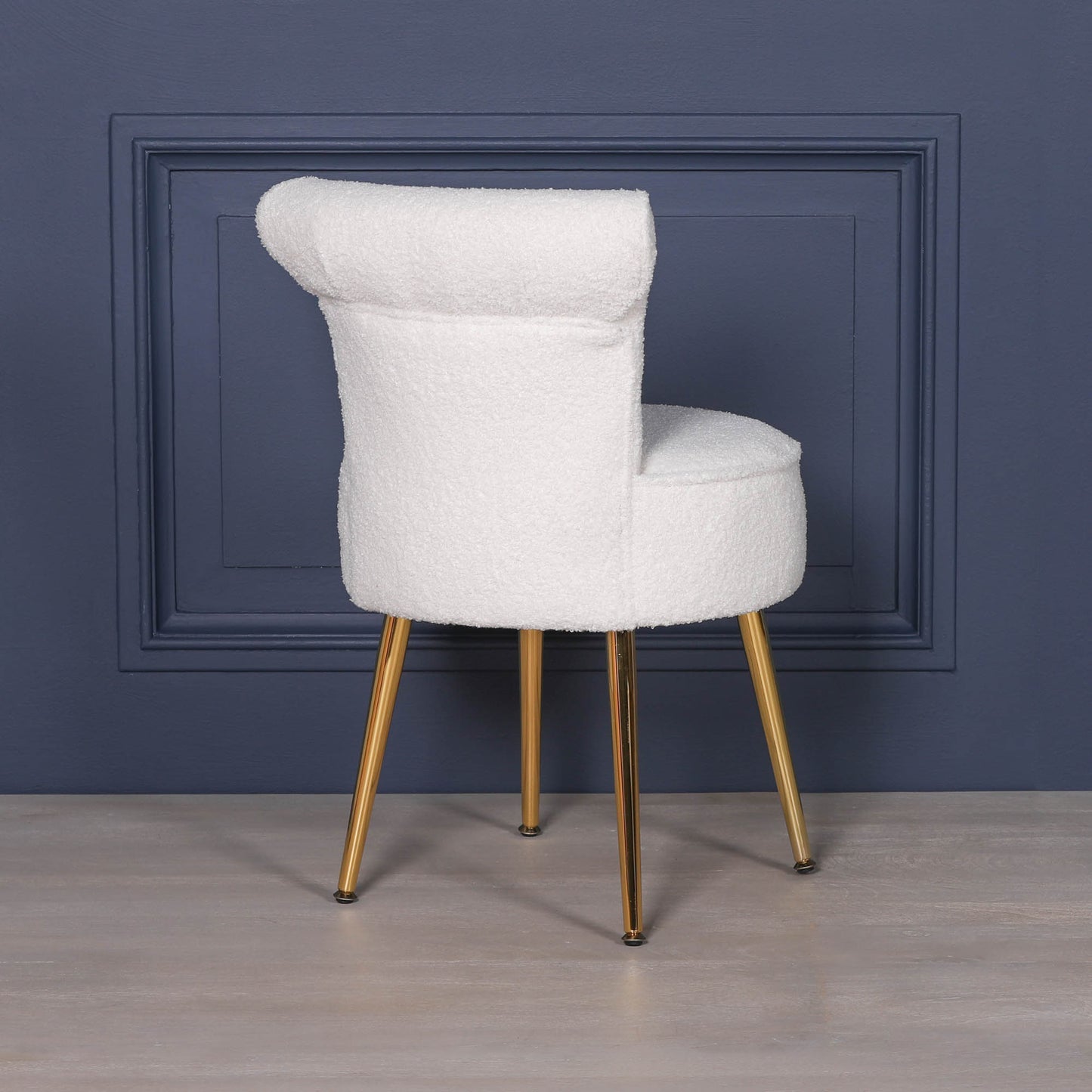 Boucle Stool / Bedroom Chair with Gold Legs – AV104