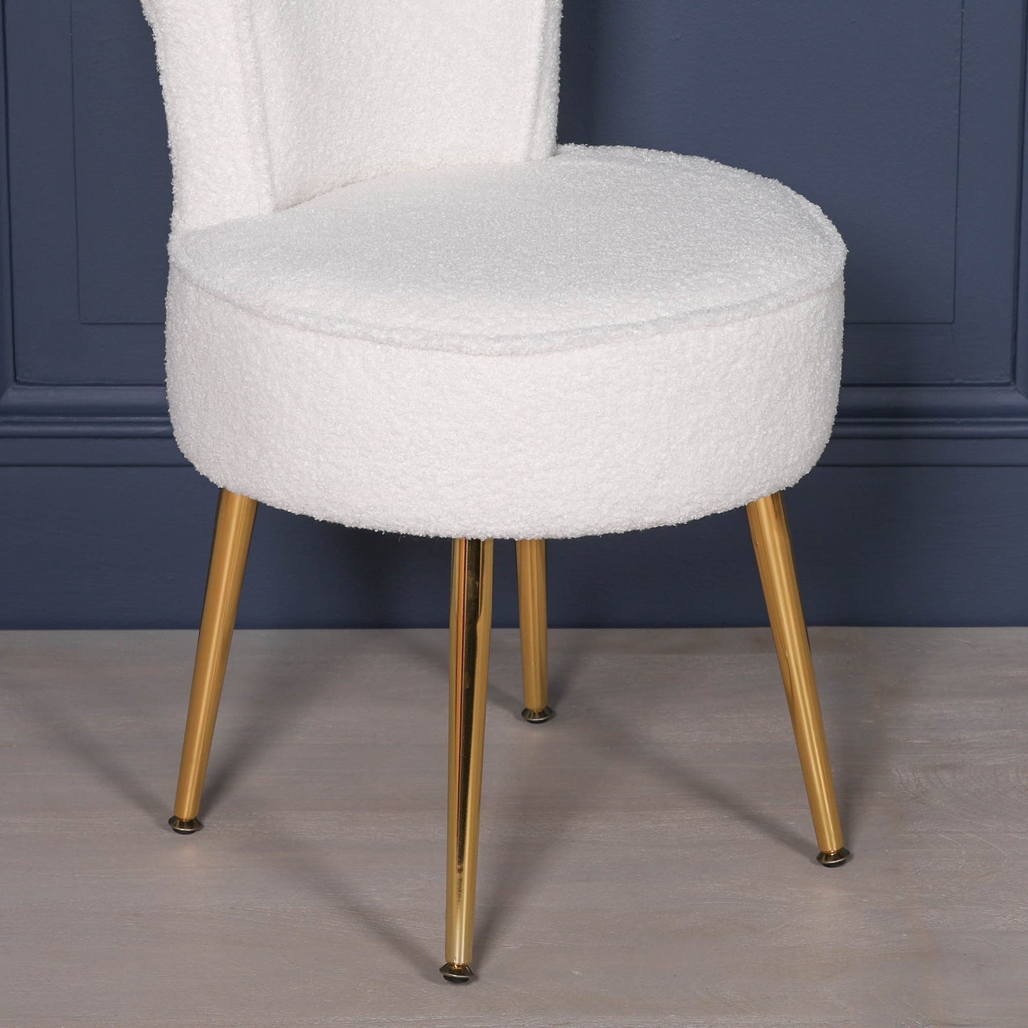 Boucle Stool / Bedroom Chair with Gold Legs – AV104