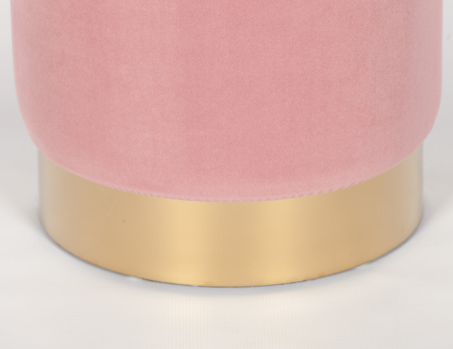 Pink Velvet Round Ottoman Foot Stool - AV130