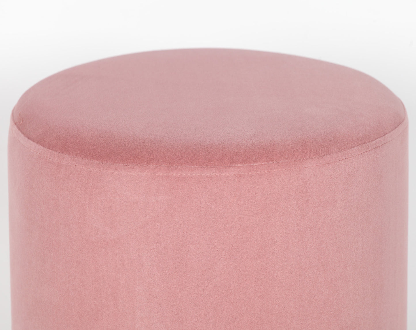 Pink Velvet Round Ottoman Foot Stool - AV130