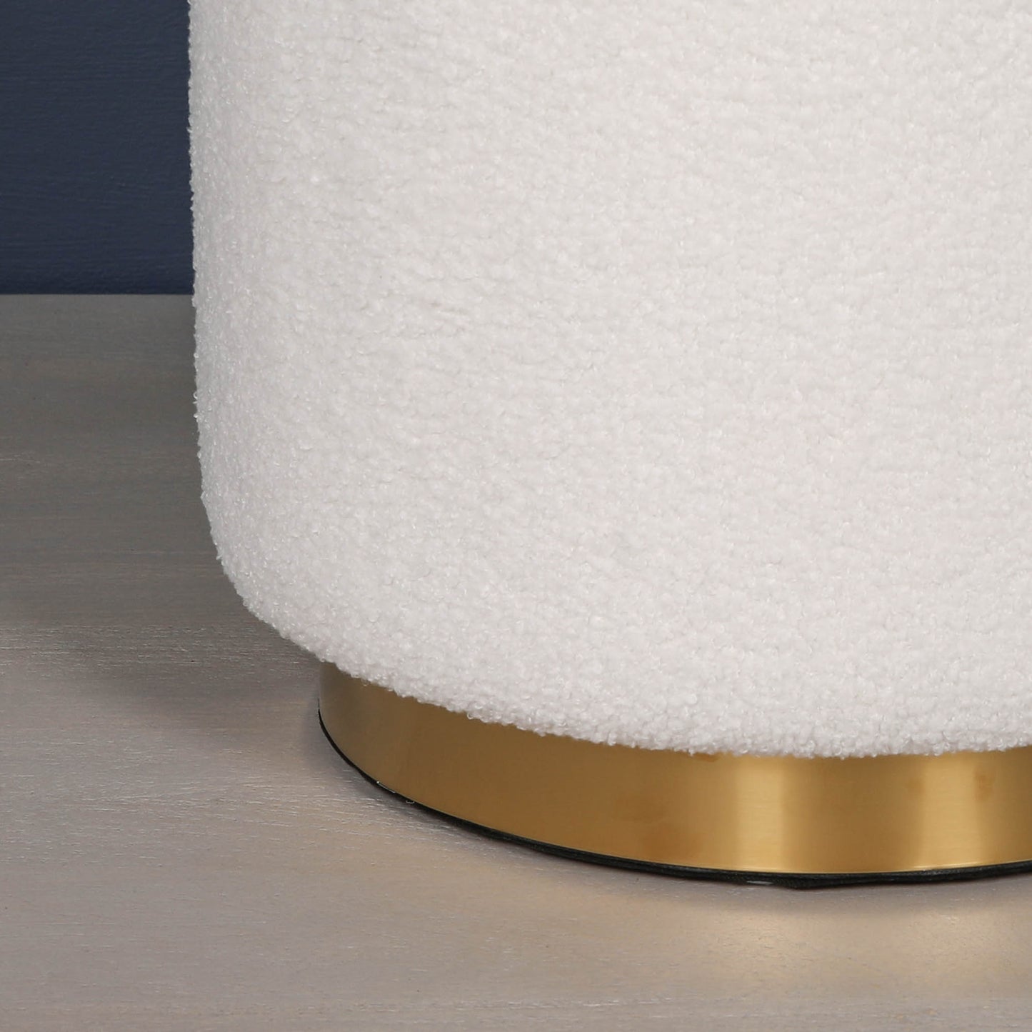 Boucle Round Stool with Gold Base - AV134