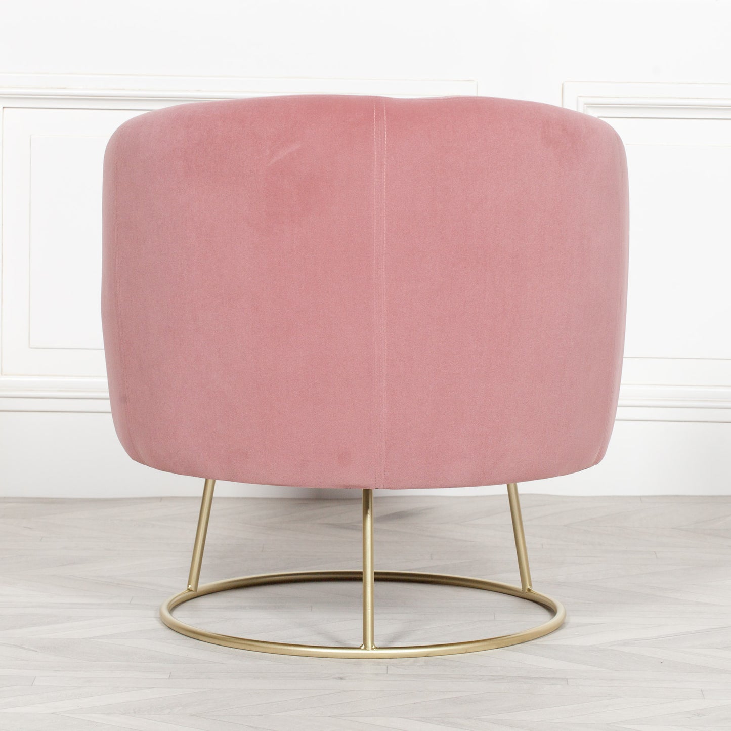 Velvet Upholstered Art Deco Accent Chair Armchair in Light Dusty Pink - AV140 - White Bear Furnishings