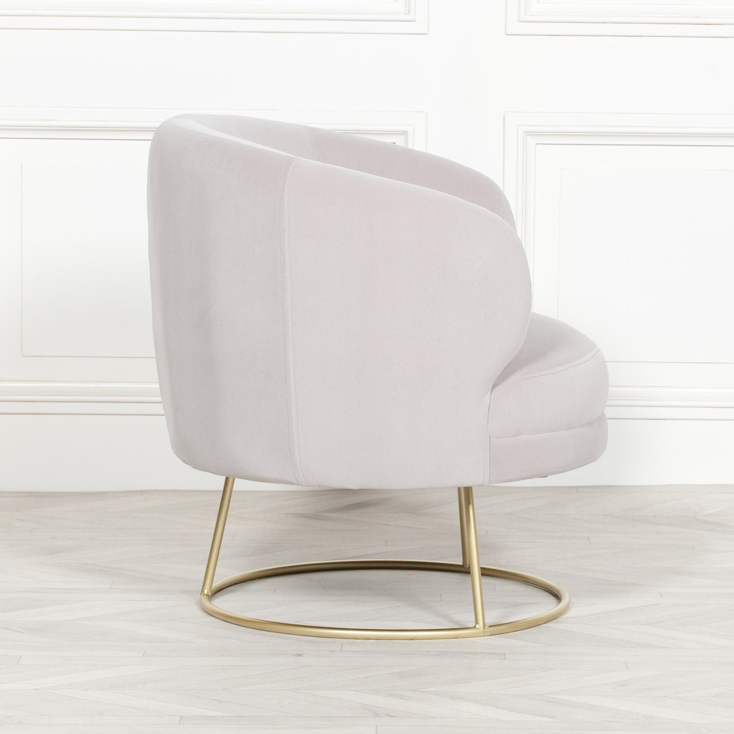 Velvet Upholstered Art Deco Accent Chair Armchair in Light Dusty Pink - AV140 - White Bear Furnishings