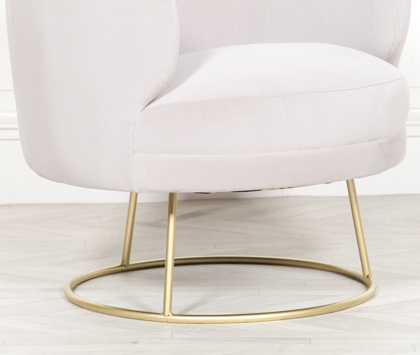 Velvet Upholstered Art Deco Accent Chair Armchair in Light Dusty Pink - AV140 - White Bear Furnishings