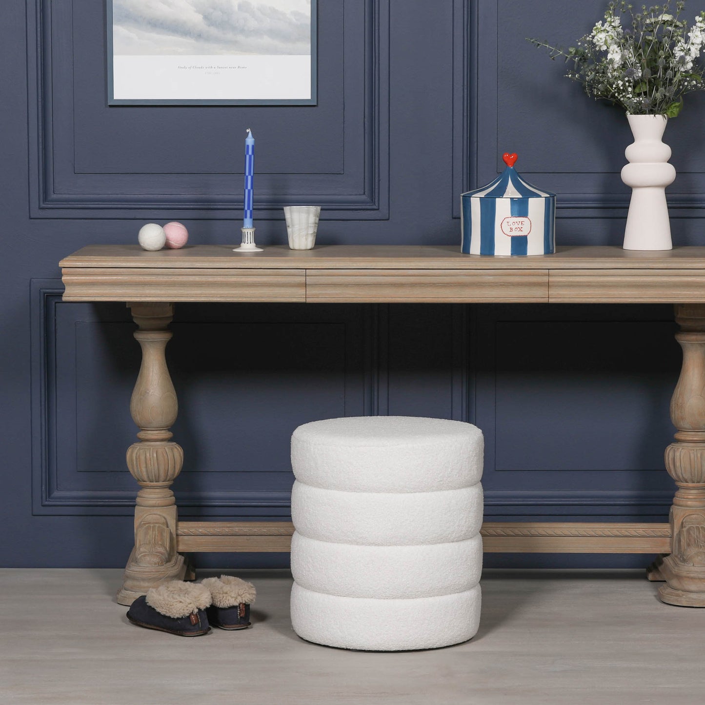 Boucle Beehive Round Stool - AV375