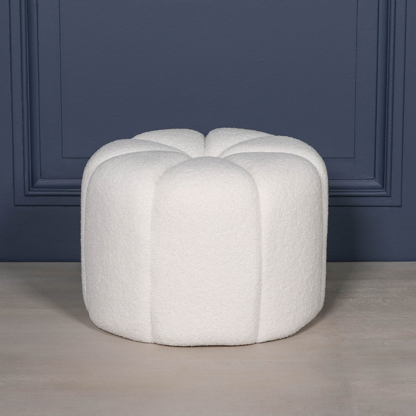 Boucle Petal Round Ottoman Stool - AV380