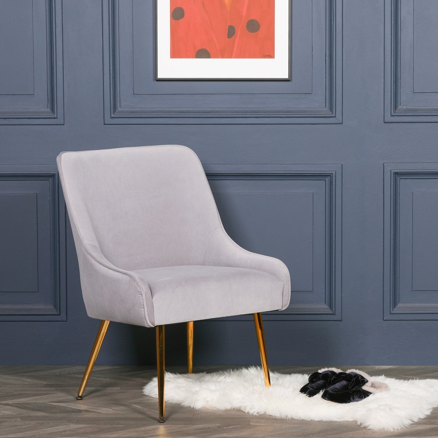 Maison Reproductions Grey Velvet Chair - AV551