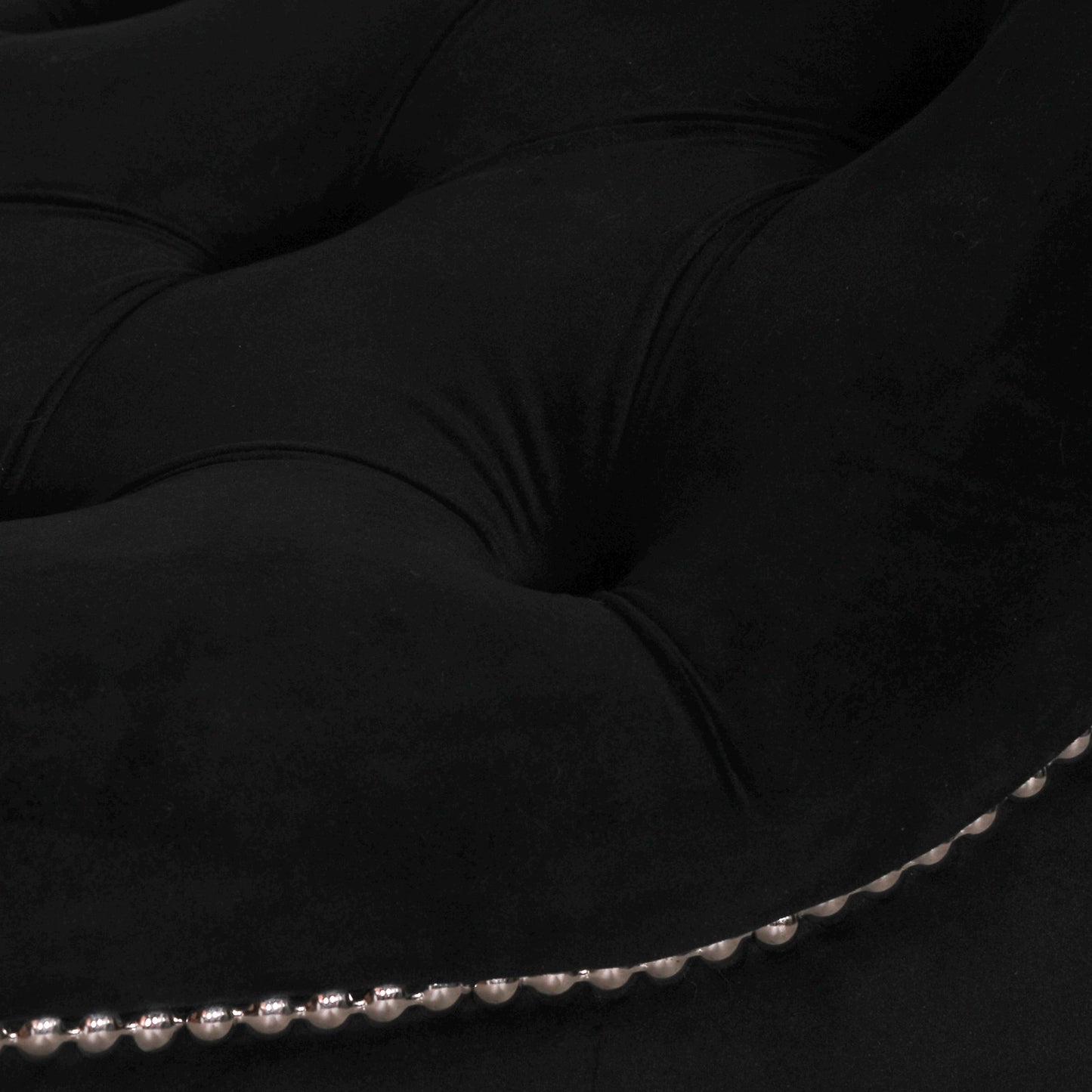 Black Velvet bench Metal Stud Detailing - AV944