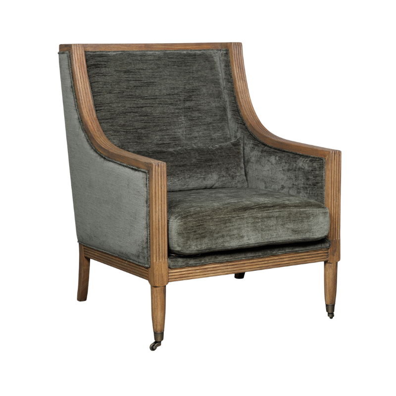 Velvet Albury Olive Armchair - 23748