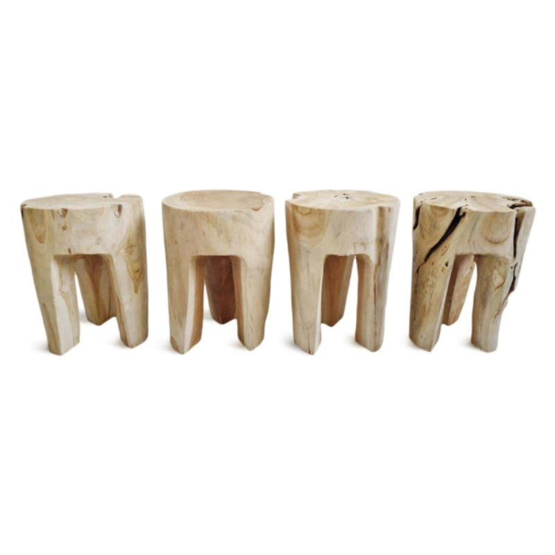 Ancient Mariner Rustic Teak 3 Leg Stool - IS033