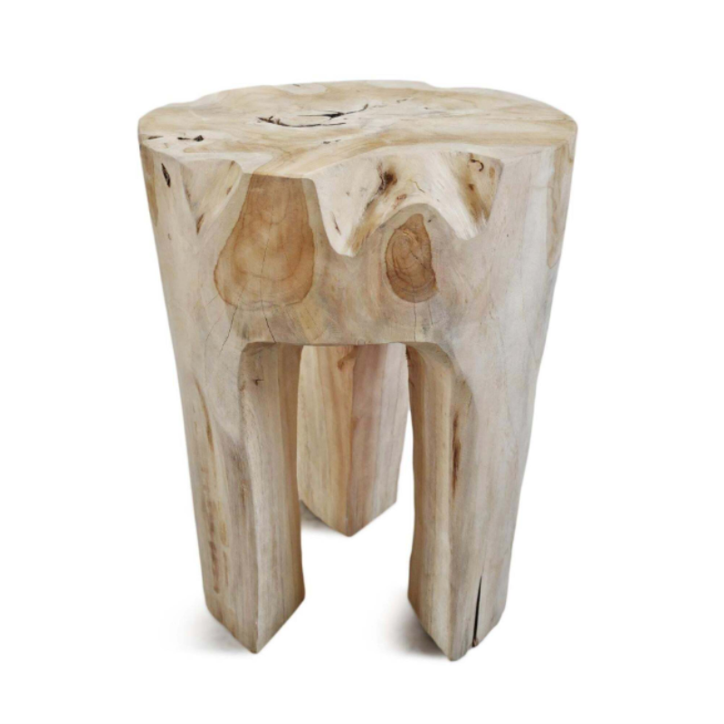 Ancient Mariner Rustic Teak 3 Leg Stool - IS033