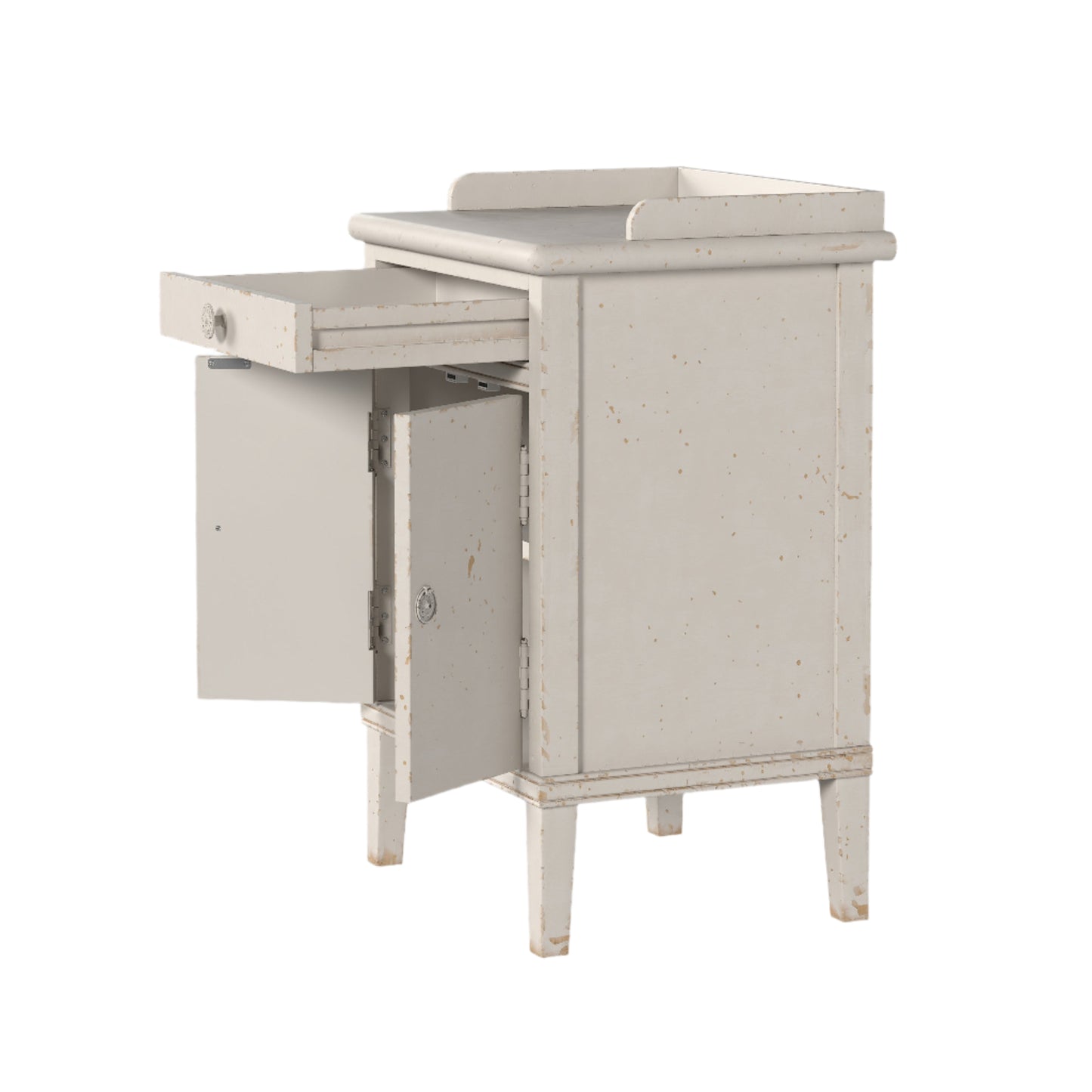 Laura Ashley Annaside Antique White 2 Door 1 Drawer Bedside Cabinet