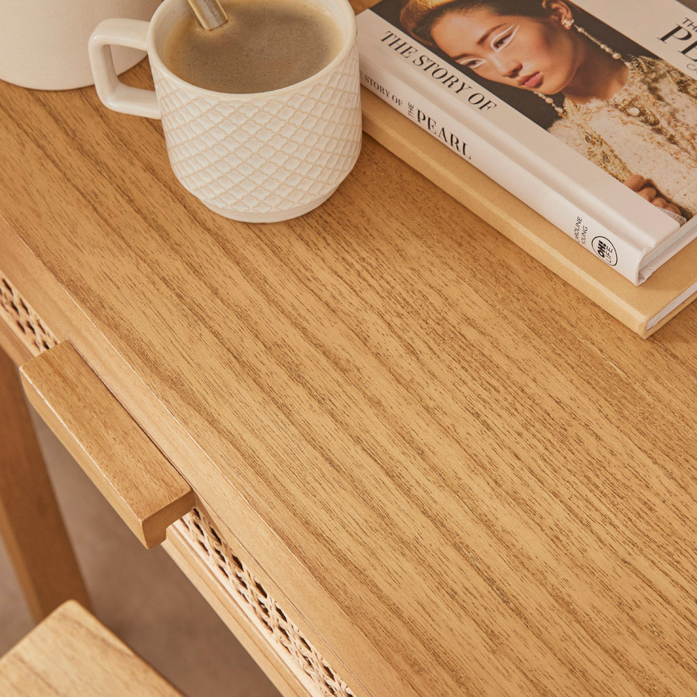 Fishe & Lilly Bali Rattan Dressing Table with 2 Drawers - White Bear Furnishings