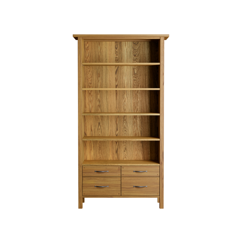 Milton 4 Drawer Single Bookcase in Oak - 3345132