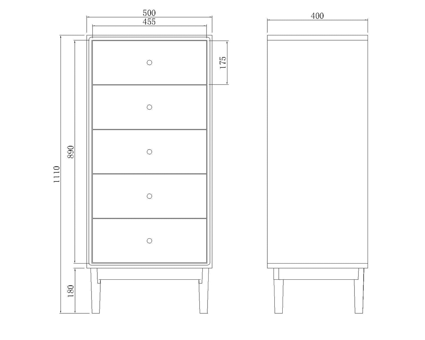 Fishe & Lilly Wright Oak Tallboy Chest of 5 Drawers