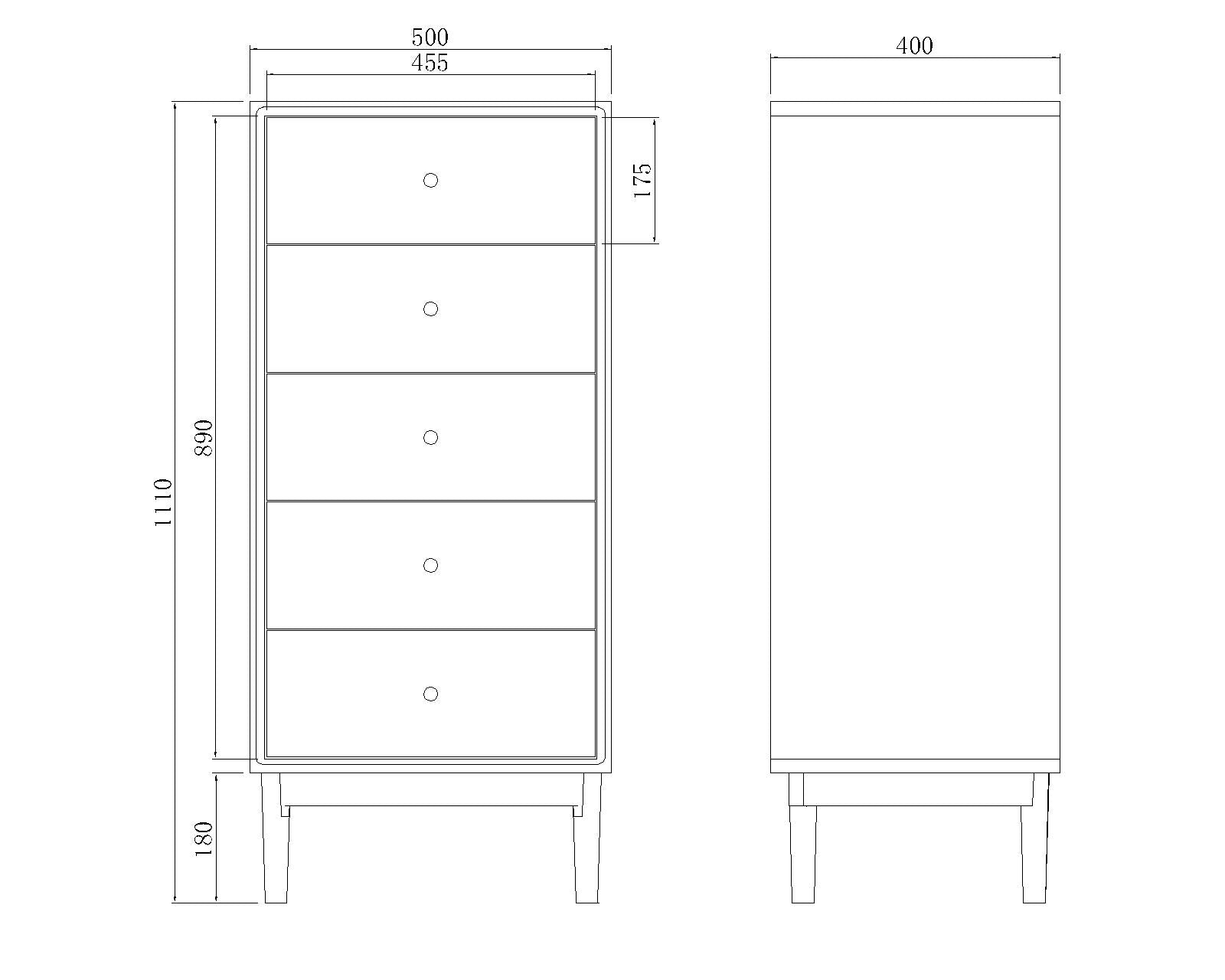 Fishe & Lilly Wright Walnut Tallboy Chest of 5 Drawers - White Bear Furnishings