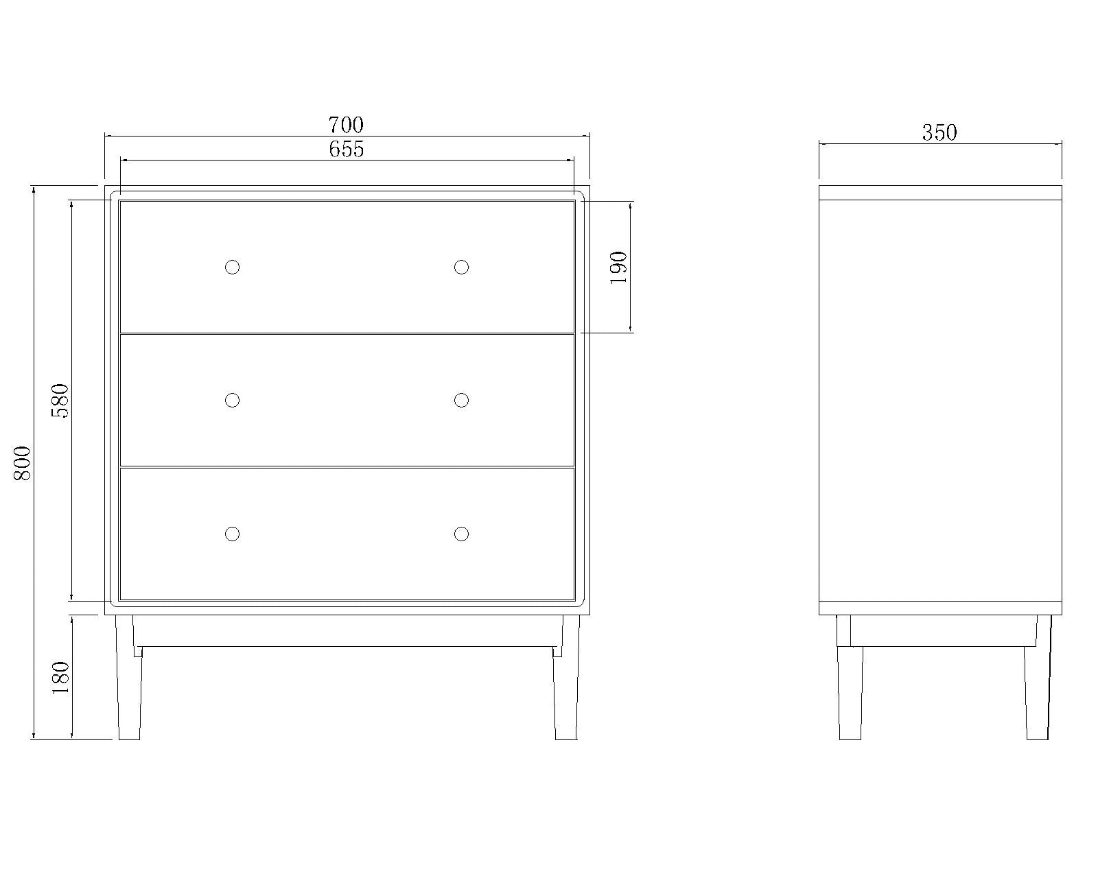 Fishe & Lilly Wright Oak Chest of 3 Drawers - White Bear Furnishings