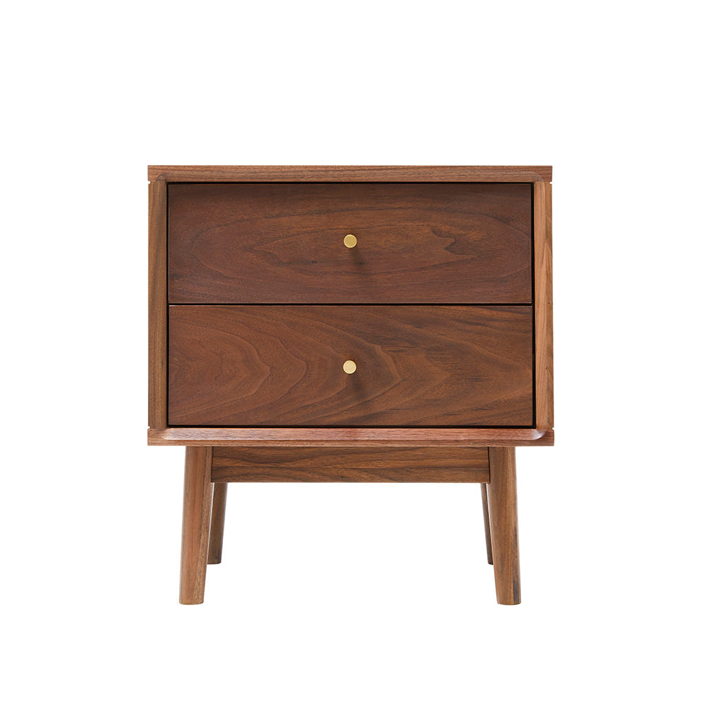 Fishe & Lilly Wright Walnut Bedside Table - White Bear Furnishings