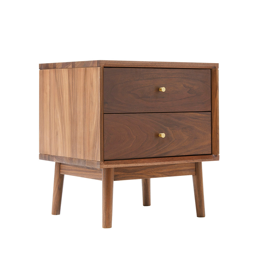 Fishe & Lilly Wright Walnut Bedside Table - White Bear Furnishings