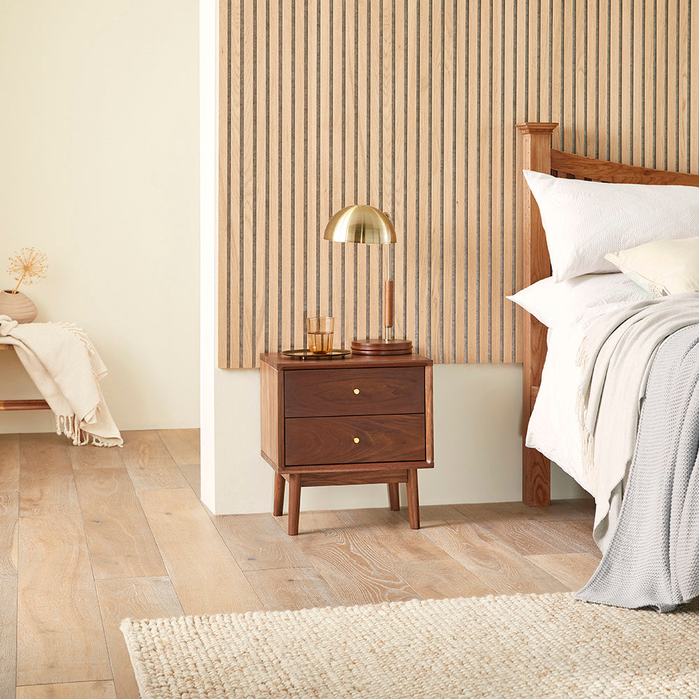 Fishe & Lilly Wright Walnut Bedside Table - White Bear Furnishings