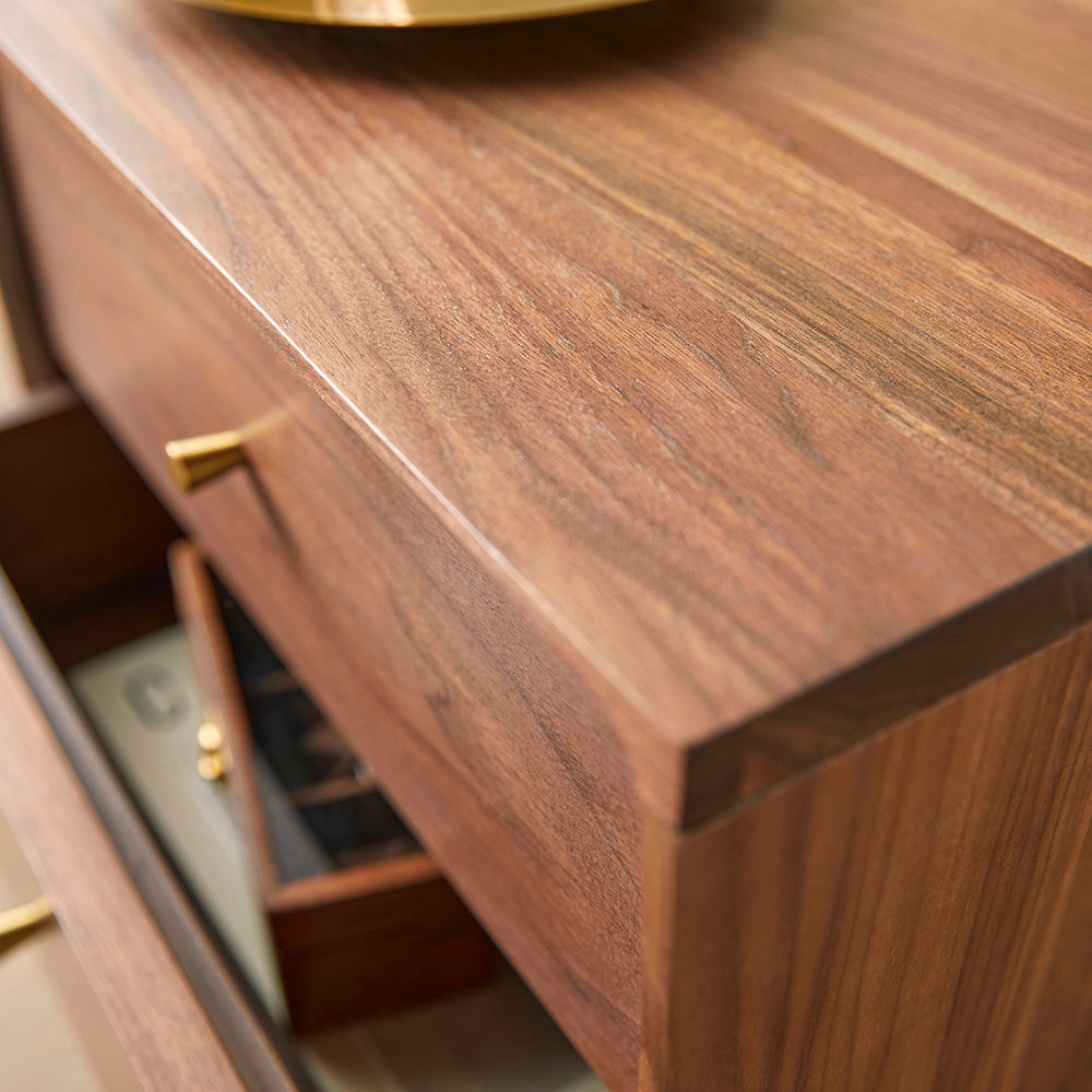 Fishe & Lilly Wright Walnut Bedside Table - White Bear Furnishings