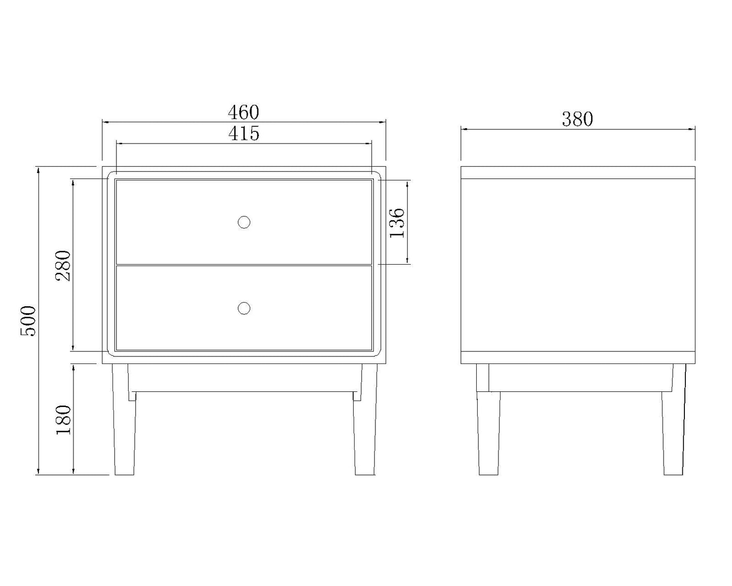 Fishe & Lilly Wright Walnut Bedside Table