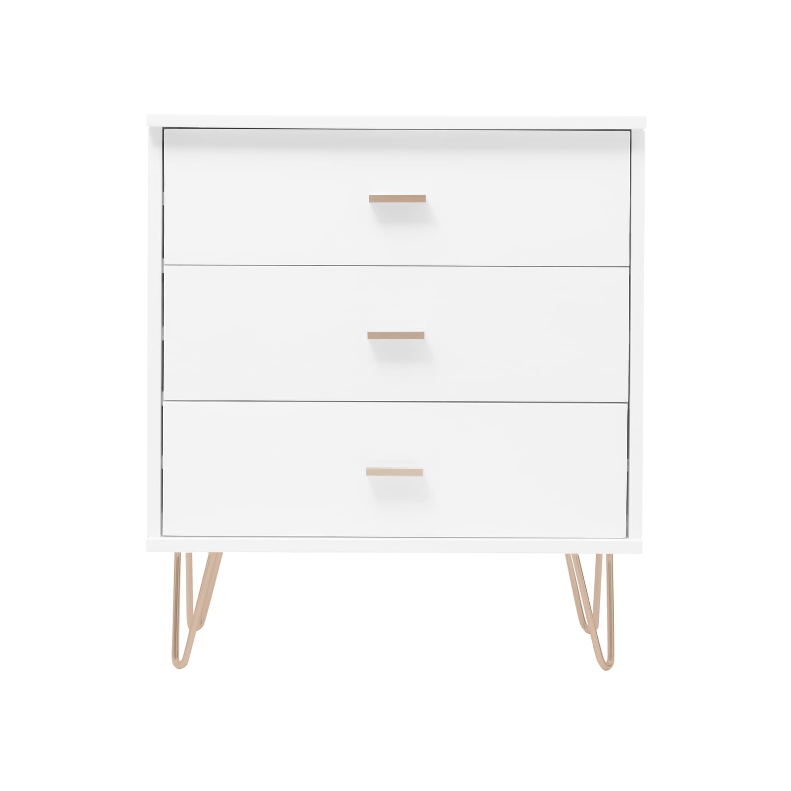 Fishe & Lilly Monroe Solid Wood White Chest of 3 Drawers - White Bear Furnishings
