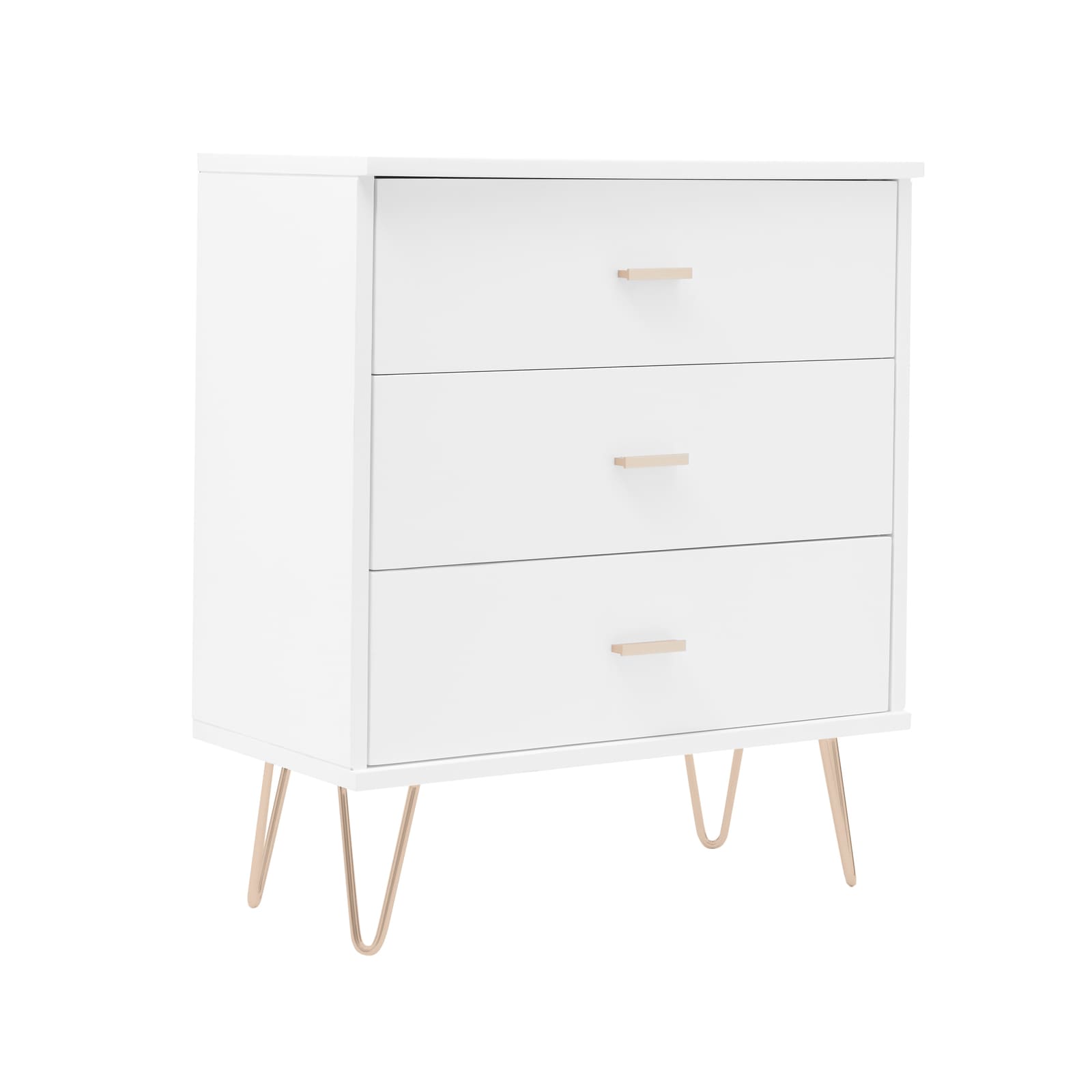 Fishe & Lilly Monroe Solid Wood White Chest of 3 Drawers - White Bear Furnishings