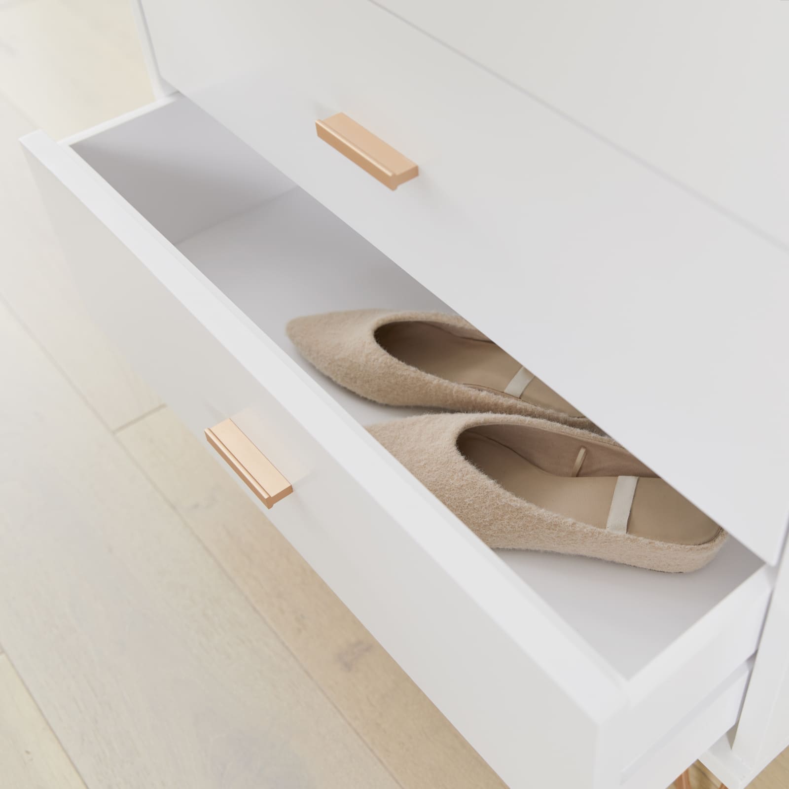 Fishe & Lilly Monroe Solid Wood White Chest of 3 Drawers - White Bear Furnishings