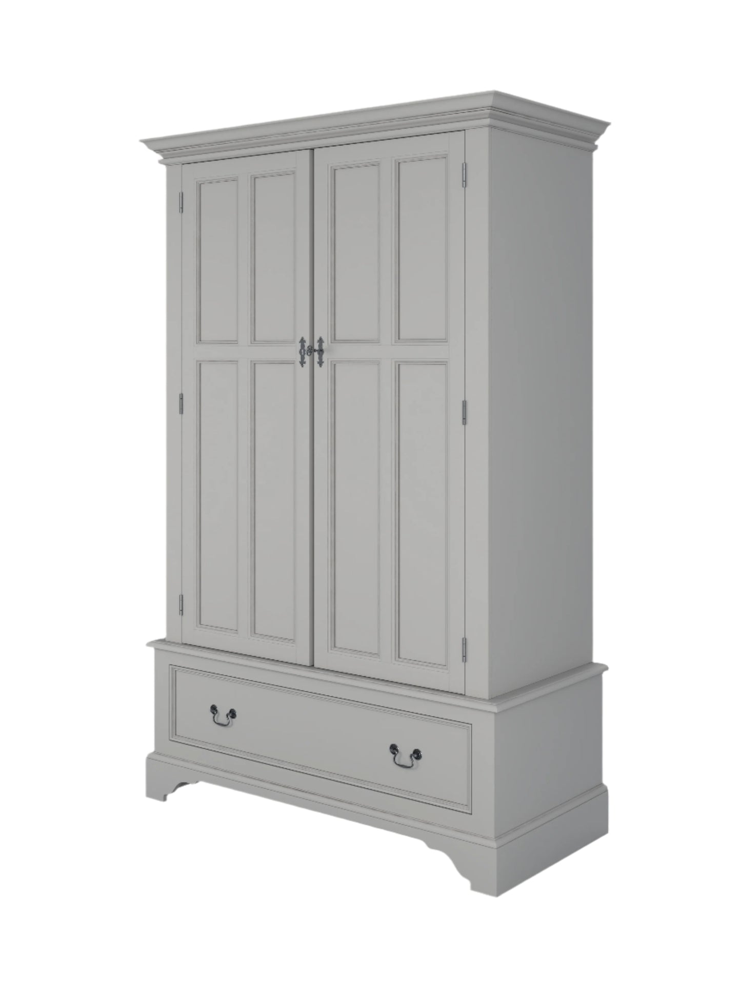 Laura Ashley Dove Grey 2 Door 1 Drawer Wardrobe - 3575329 - White Bear Furnishings