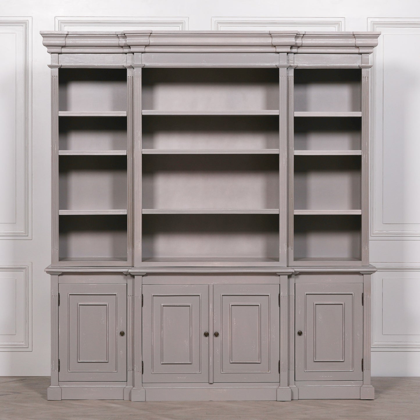 Adjustable Mahogany Grand Bookcase Display Cabinet - DBC04 - White Bear Furnishings