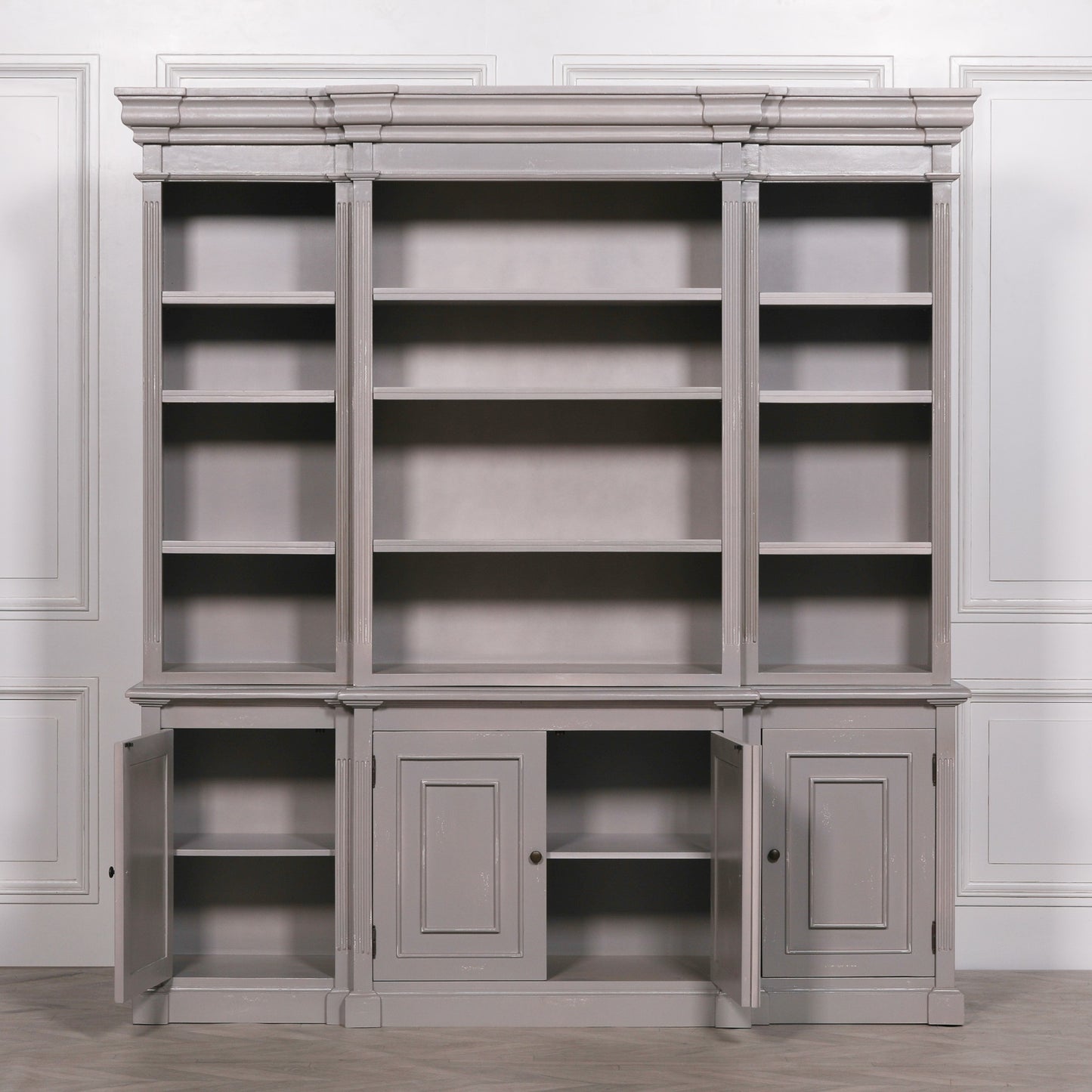 Adjustable Mahogany Grand Bookcase Display Cabinet - DBC04 - White Bear Furnishings