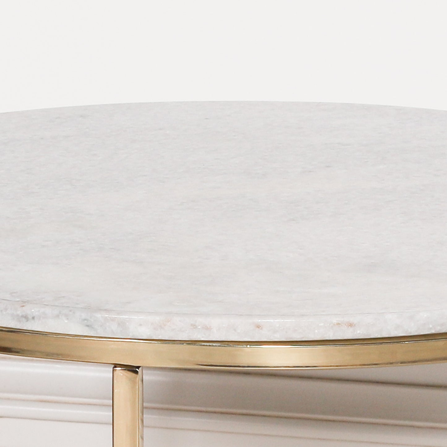 Handcrafted Art Deco Natural Marble & Gold Side Table - FM499 - White Bear Furnishings