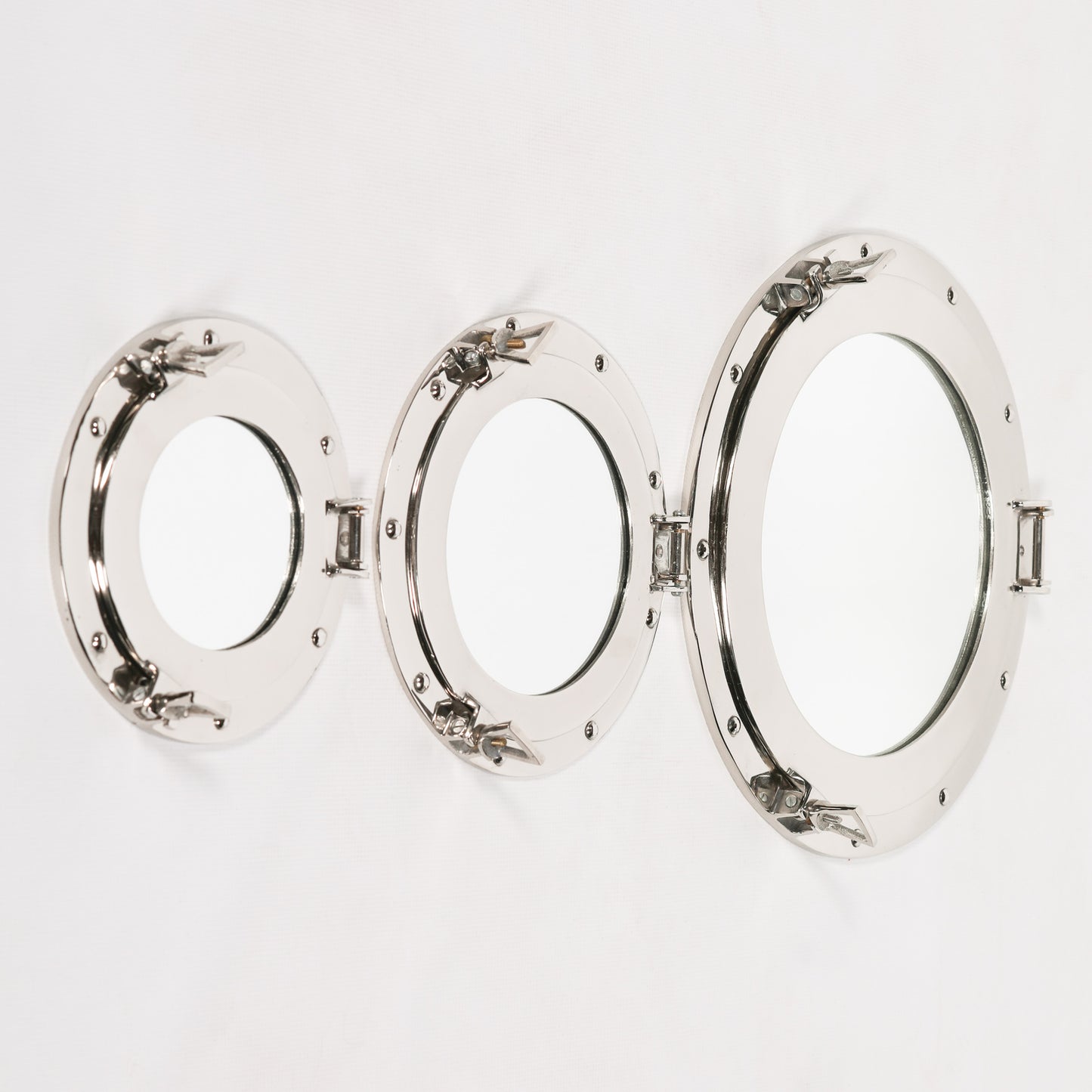 Large Handcrafted Polished Port Hole Mirror - FM70 - White Bear Furnishings