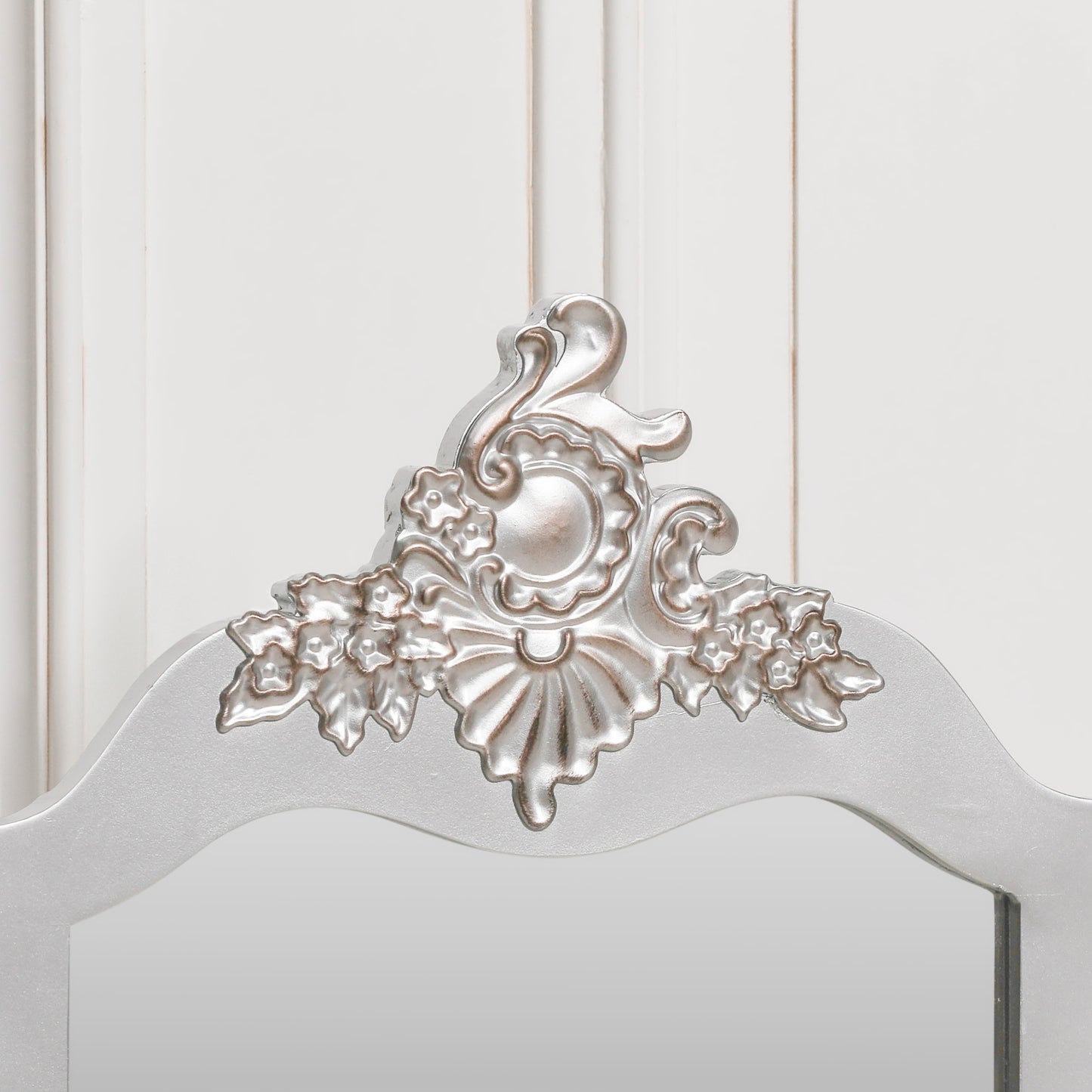 French Antique Silver Vanity Mirror - FWF741