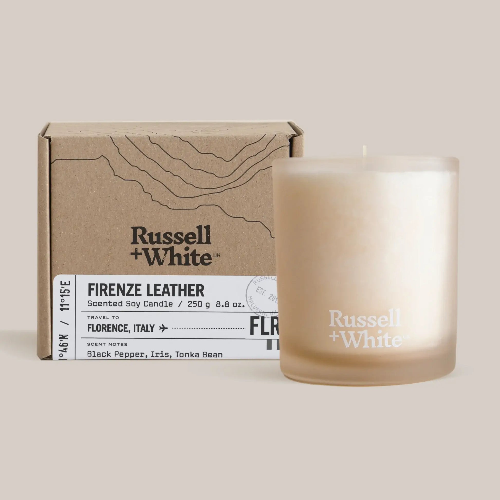 Firenze Leather Scented Candle - White Bear Furnishings