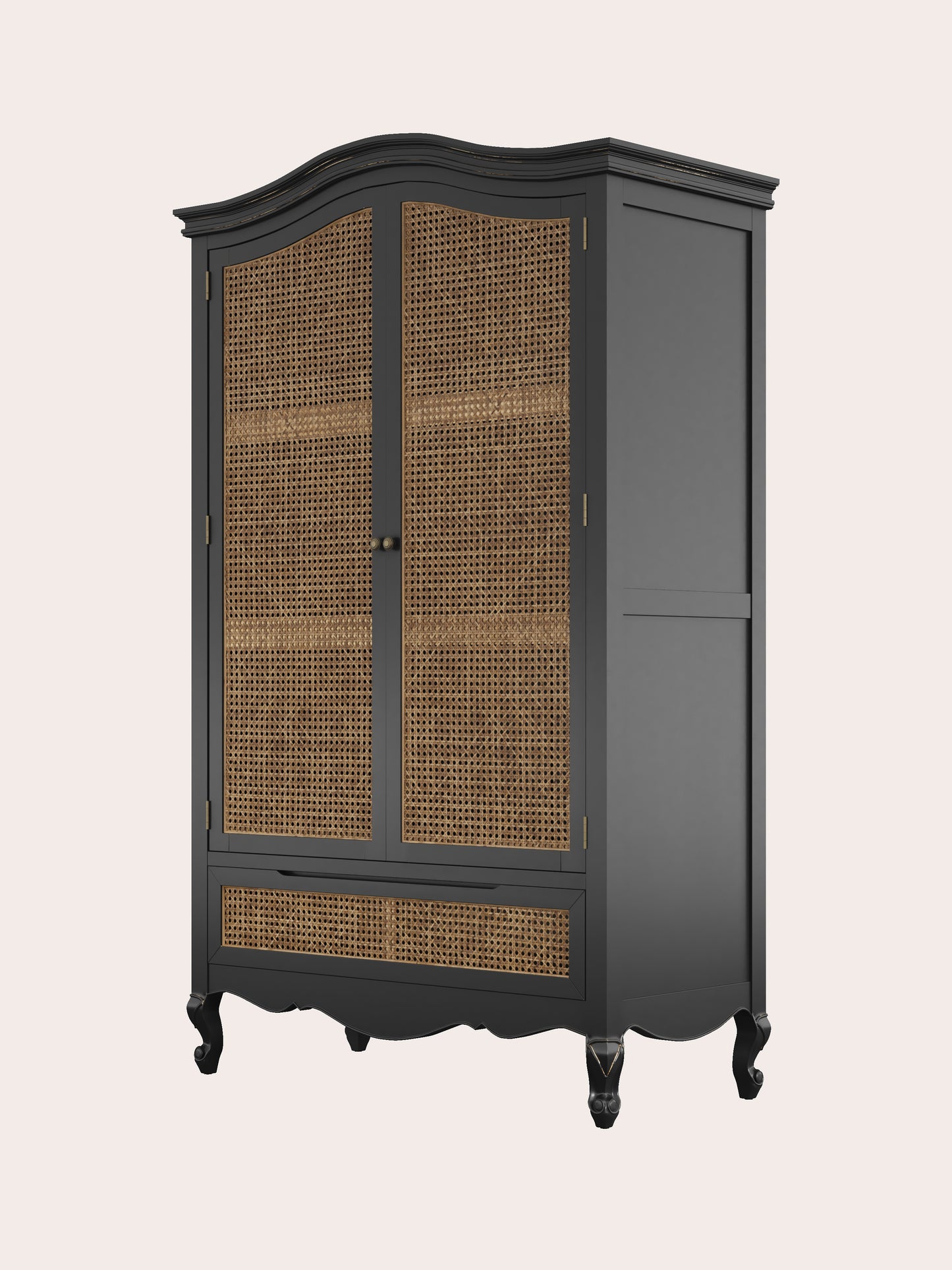 Montpellier 2 Door 1 Drawer Wardrobe in Walnut or Black