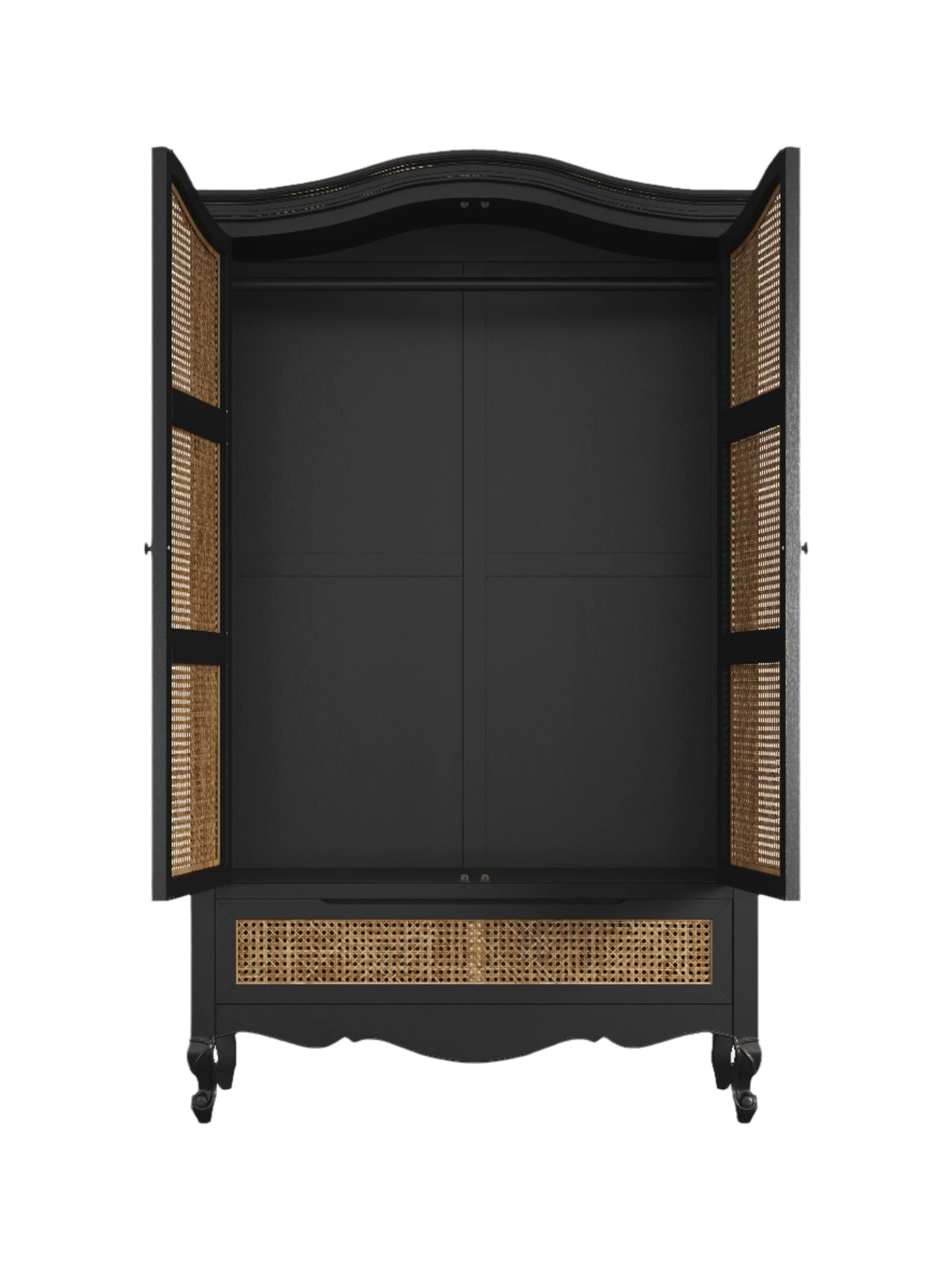 Montpellier 2 Door 1 Drawer Wardrobe in Walnut or Black