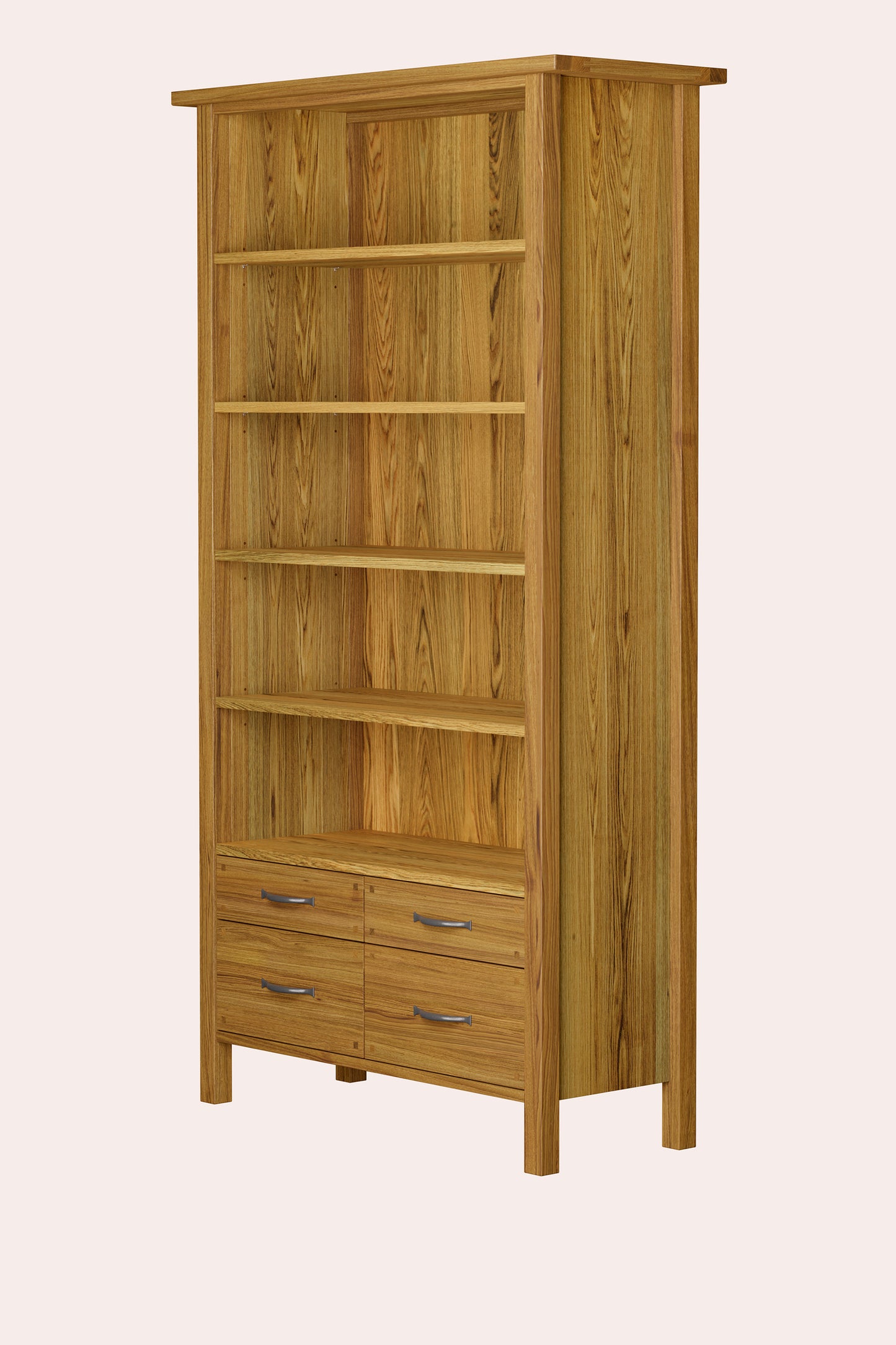 Milton 4 Drawer Single Bookcase in Oak - 3345132