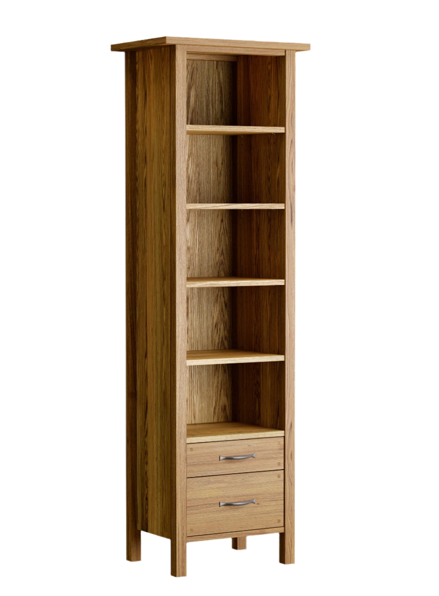 Laura Ashley Milton 2 Drawer Single Bookcase in Oak - 3499091 - White Bear Furnishings
