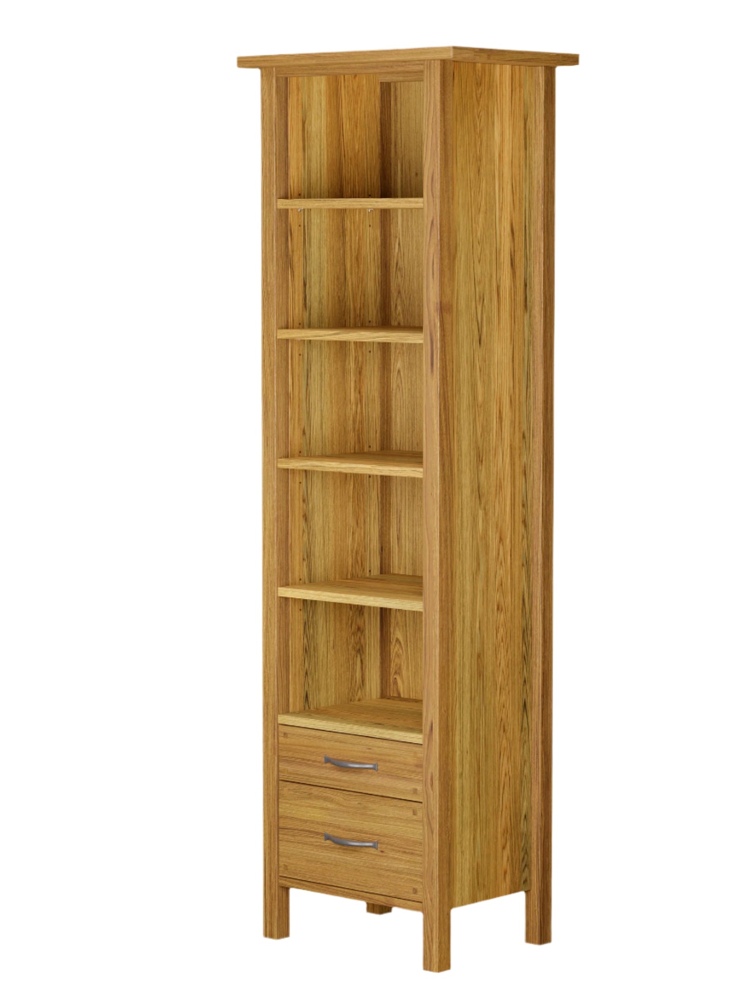 Laura Ashley Milton 2 Drawer Single Bookcase in Oak - 3499091 - White Bear Furnishings