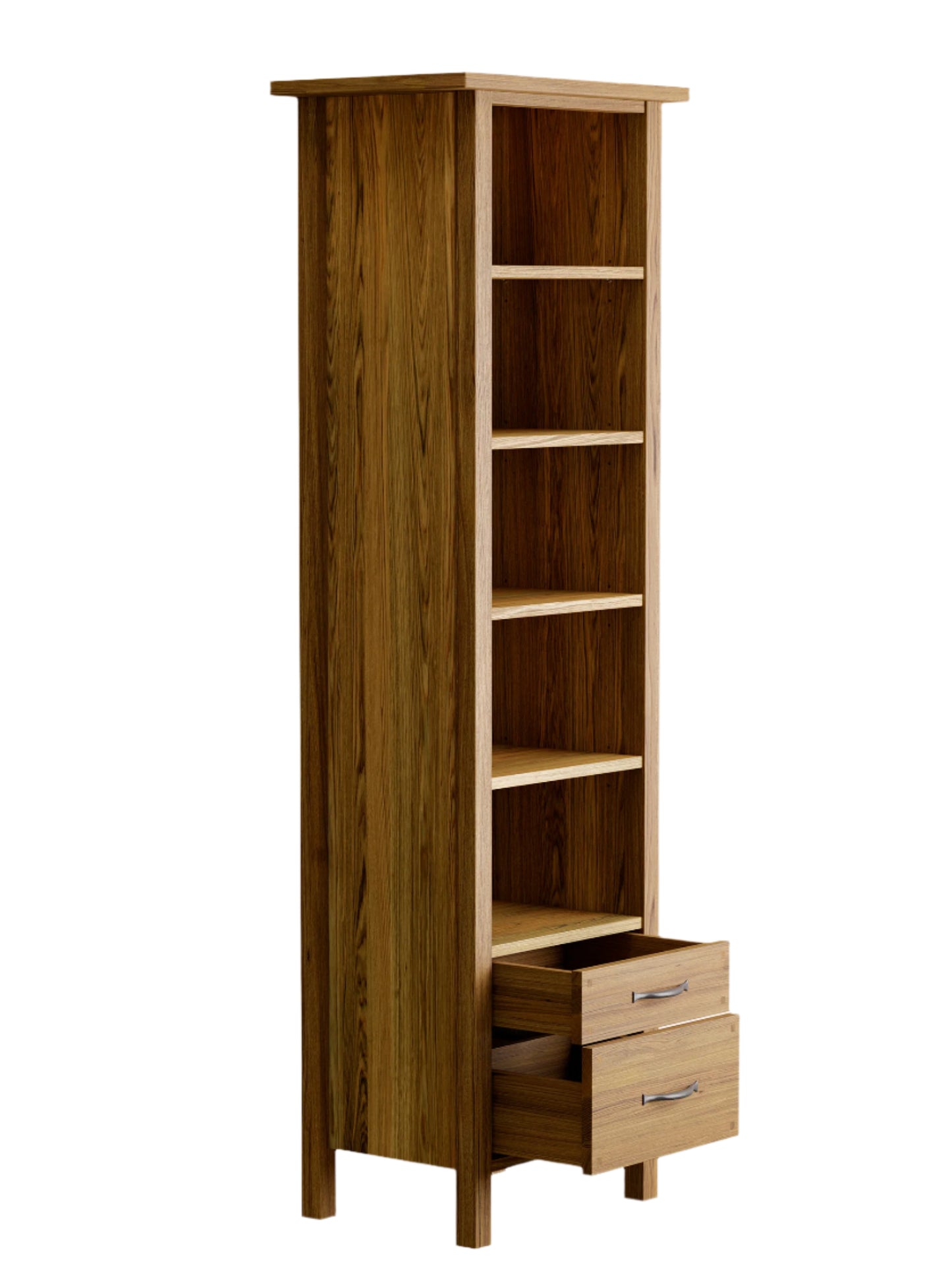 Laura Ashley Milton 2 Drawer Single Bookcase in Oak - 3499091 - White Bear Furnishings